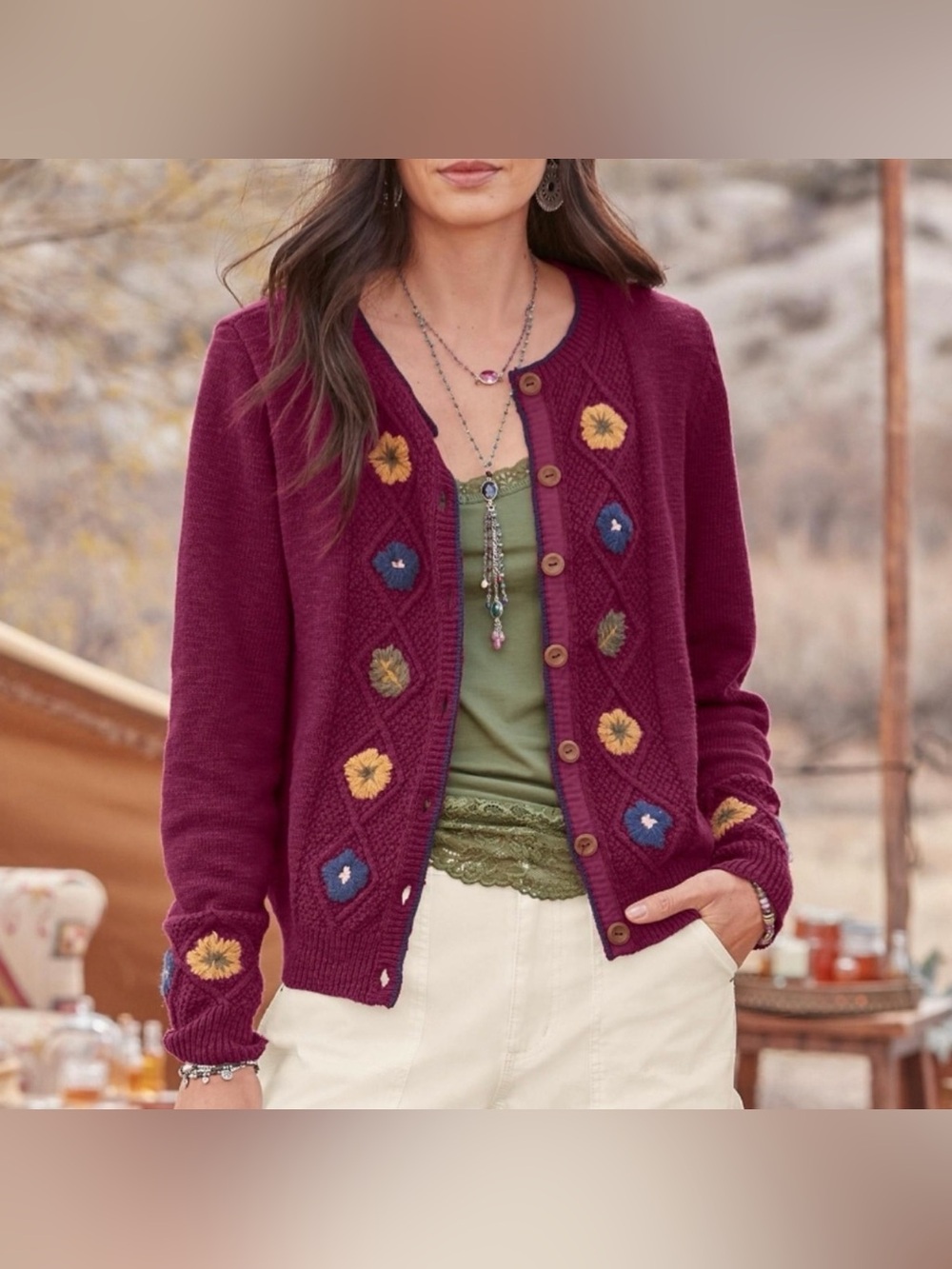 Sundance Frances Floral Cardigan
